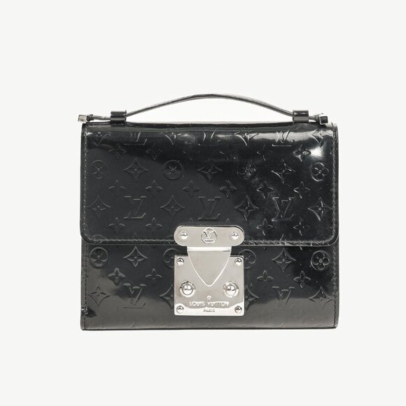 Louis Vuitton Anouchka PM Black Mini Monogram Glace Leather Wallet - Picture 1 of 12